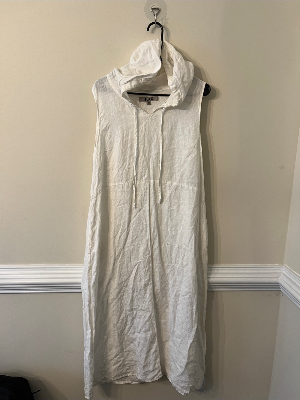 Flax Hoodie Linen Dress Size M